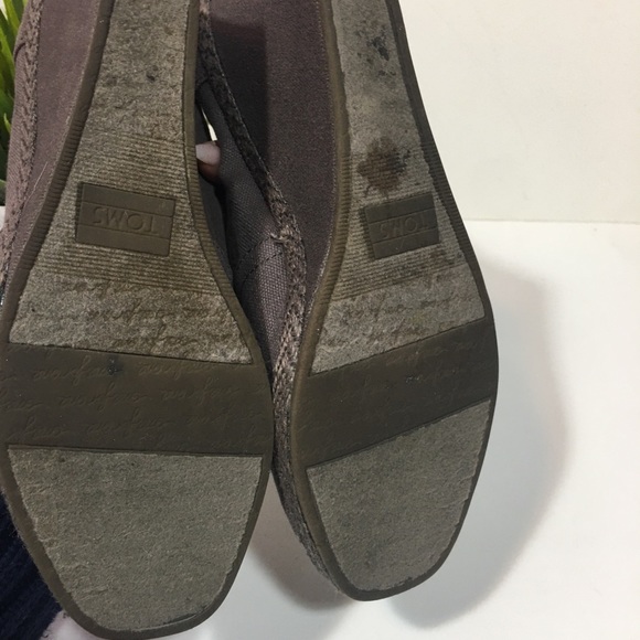 Toms tan wedged peeptoe shoes - Picture 4 of 6